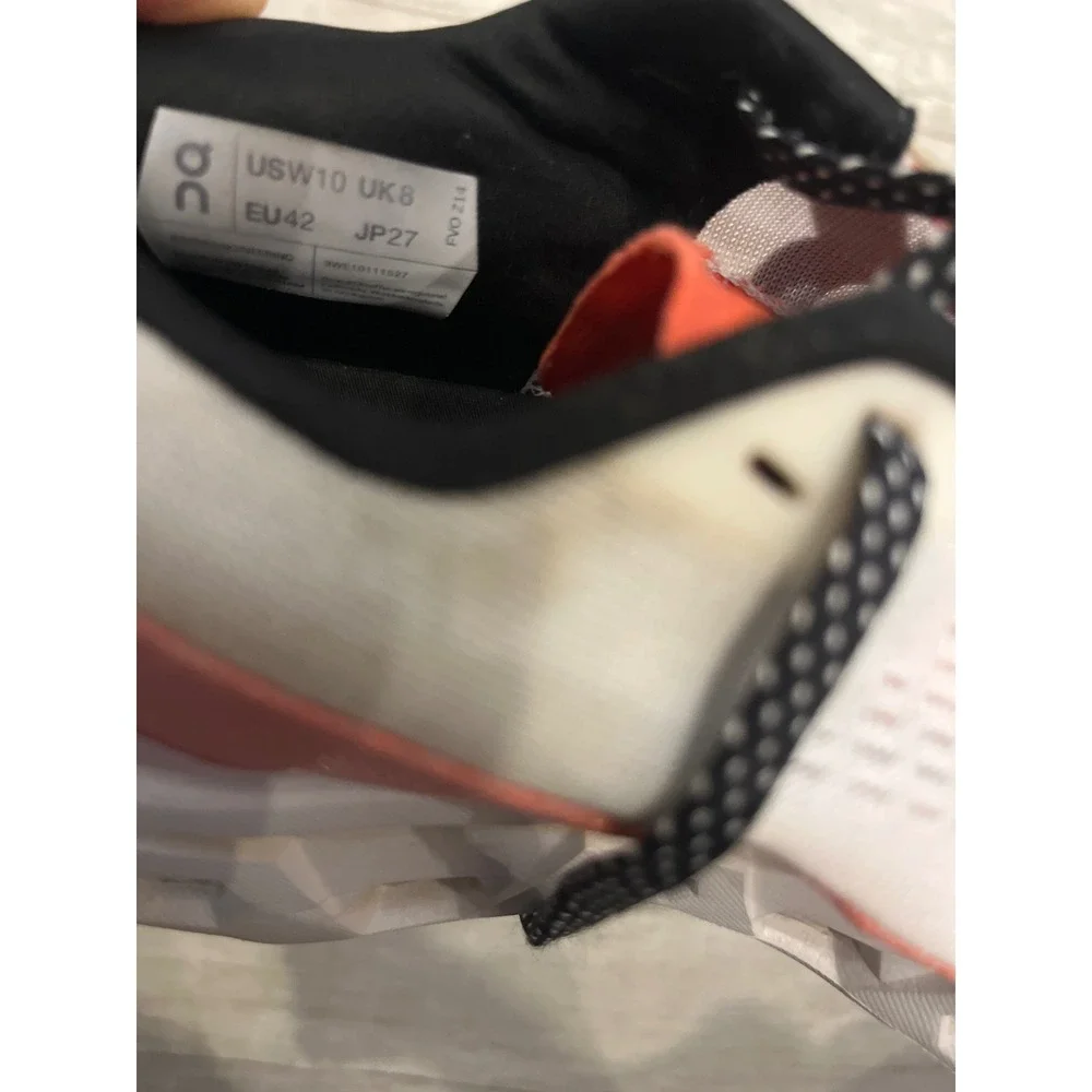 ON Running Cloudswift Women's‎ White Orange Athletic Shoes USW 10 UK 8